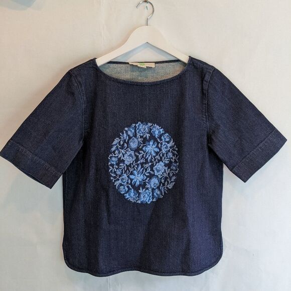 Stella McCartney Tops - Stella McCartney denim embroidered shirt 8 (42) BNWT